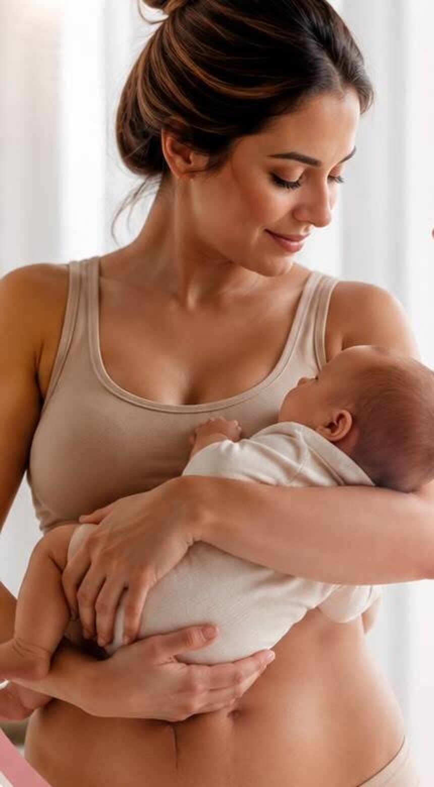 Mamãe com bebê no colo, representando o protocolo MOM SHAPE do Studio Marli Andrade, em Porto Alegre